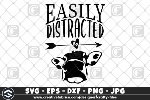 Easily Distracted by Cows SVG