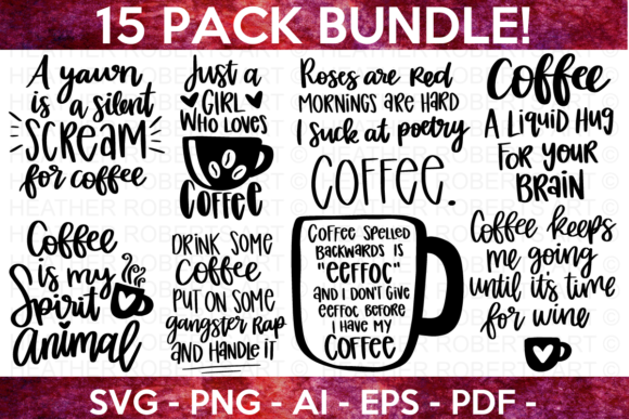 Fun Coffee Graphics for Creative Crafts