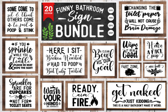 Funny Bathroom SVG Bundle Graphics for Crafts
