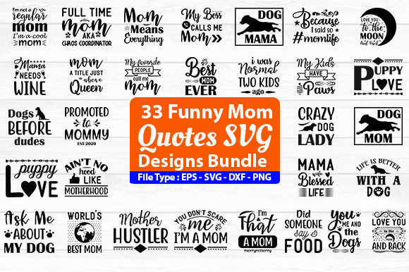 Funny Mom SVG Designs Bundle for Graphics and Crafts